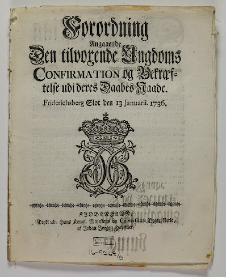 Norge i 1743_Danske kanselli_Konfirmasjonsforordning